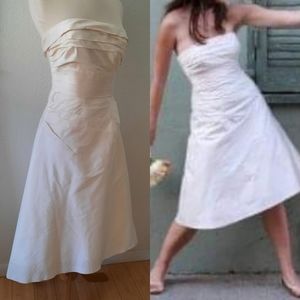 🍄Judy Lee Beverly Hills Custom Couture Wedding Dress 100% Silk White Sz S